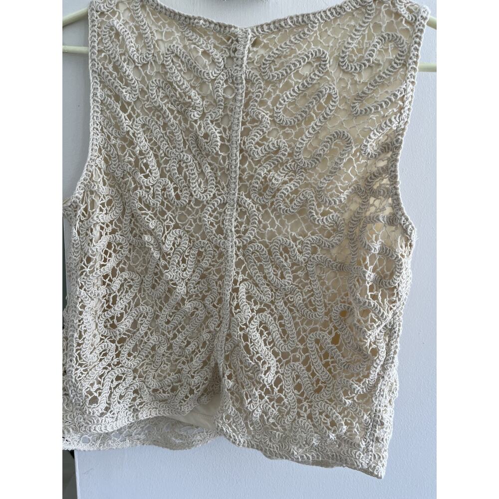 A New Day Top M Crochet Lace Sleeveless Lined NWT Boho Festival Fairy - Picture 1 of 7